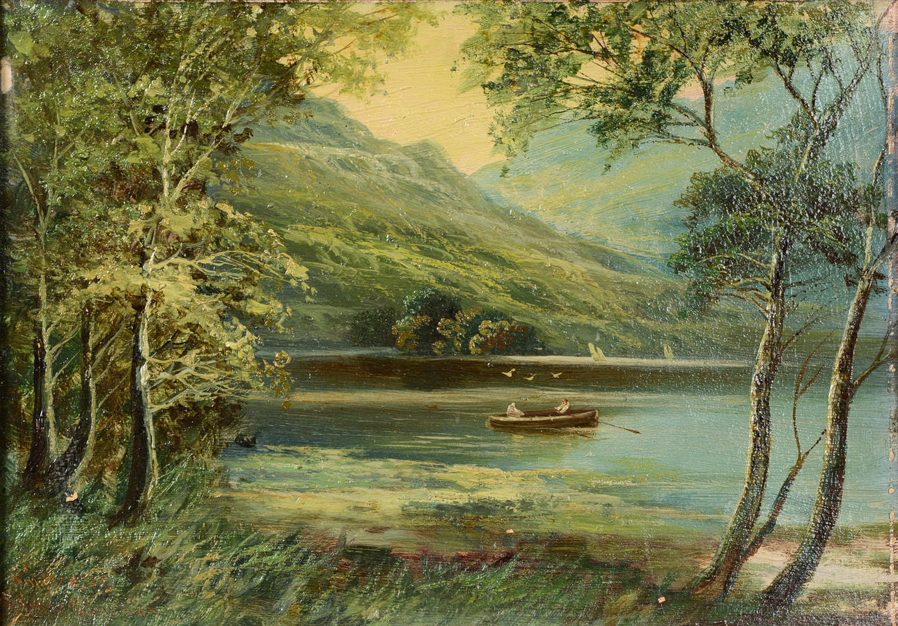 OIDENTIFIERAD KONSTNÄR. Lake Windermere, oil on panel, signed William --, England.