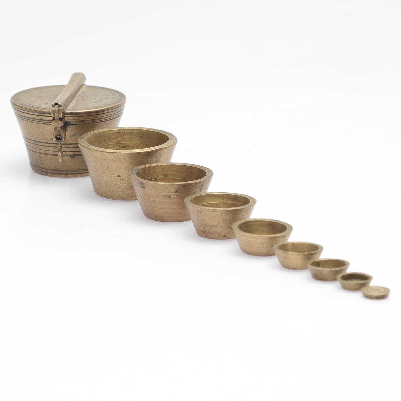 WEIGHT SET, brass, dated 1811/1812.