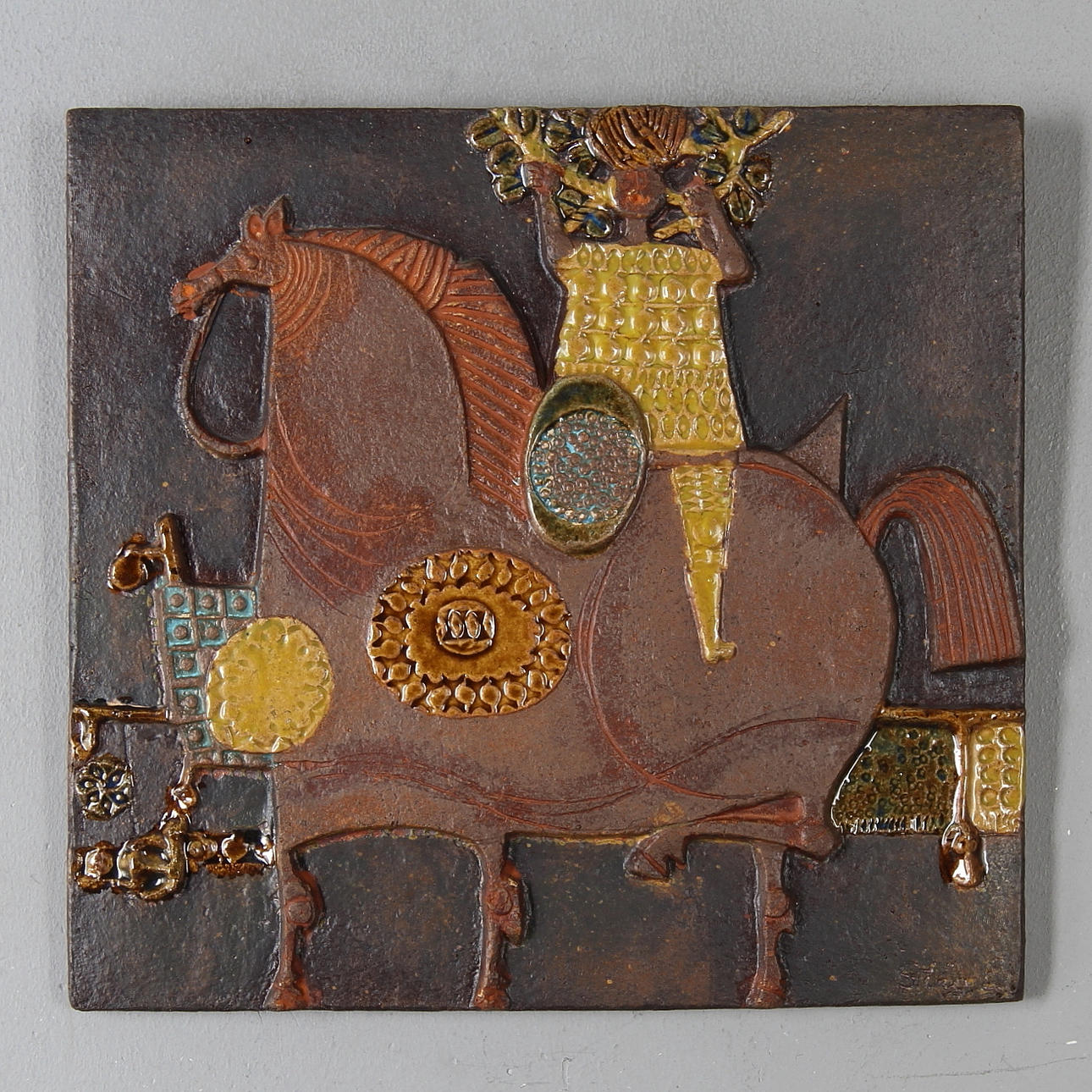 VÄGGPLAKETT, keramik, Stig Lindberg, Gustavsberg.