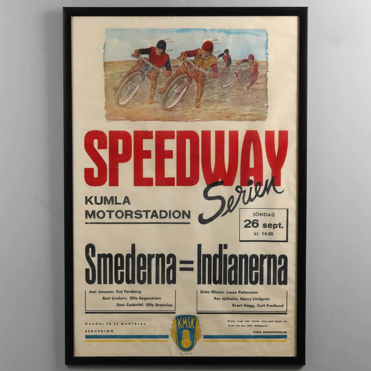 A vintage Speedway poster, 1952.