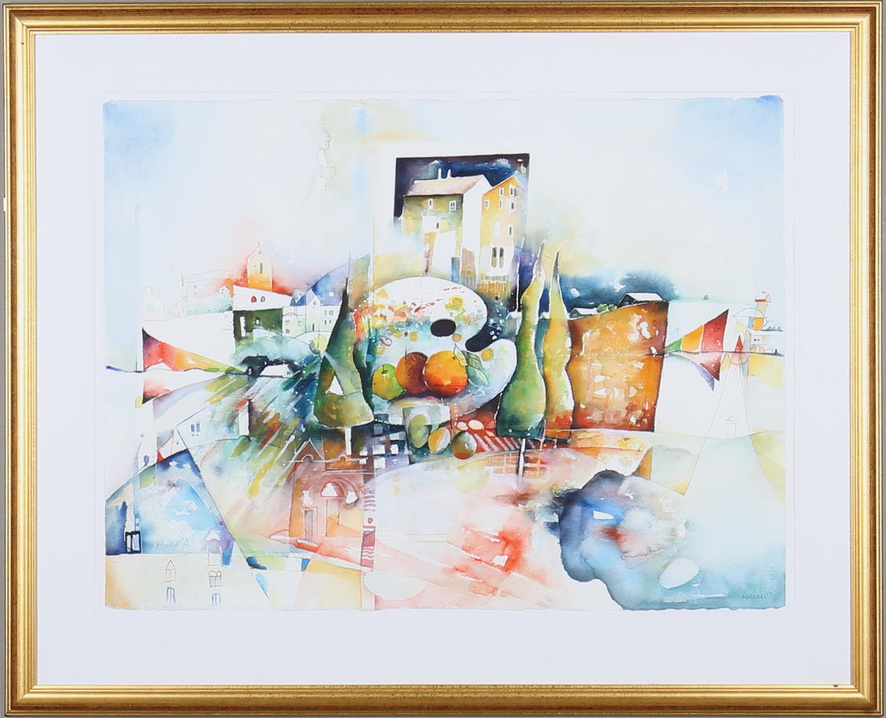 SMAIL AJKUNIC. akvarell, signerad.