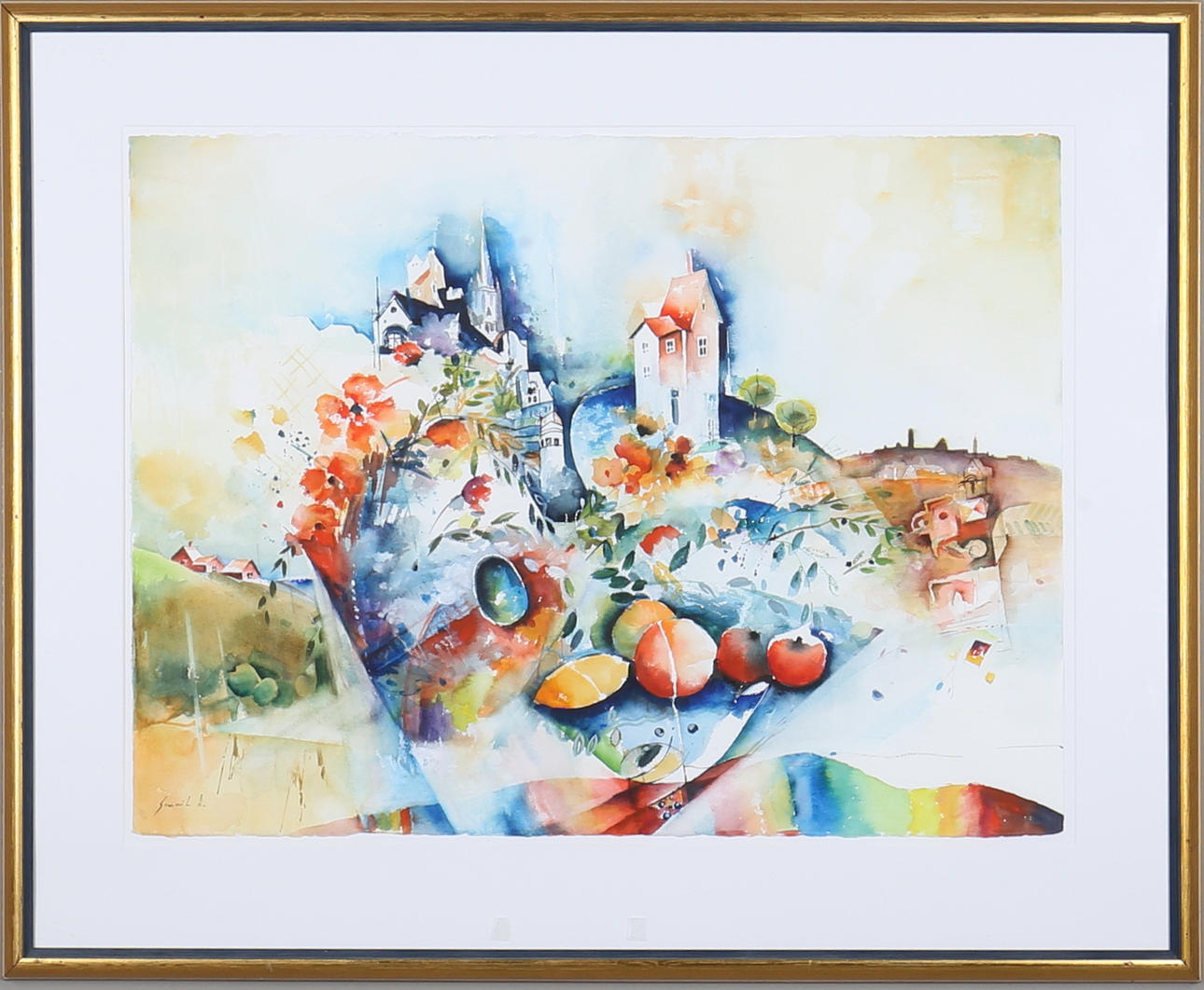 SMAIL AJKUNIC. akvarell, signerad.