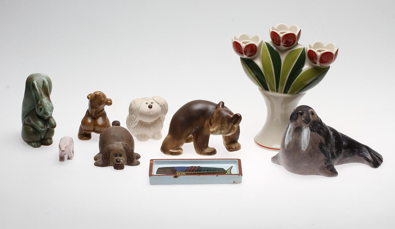 KERAMIK, 9 delar, bland annat Höganäs, Folke Jernberg, Stig Lindberg.