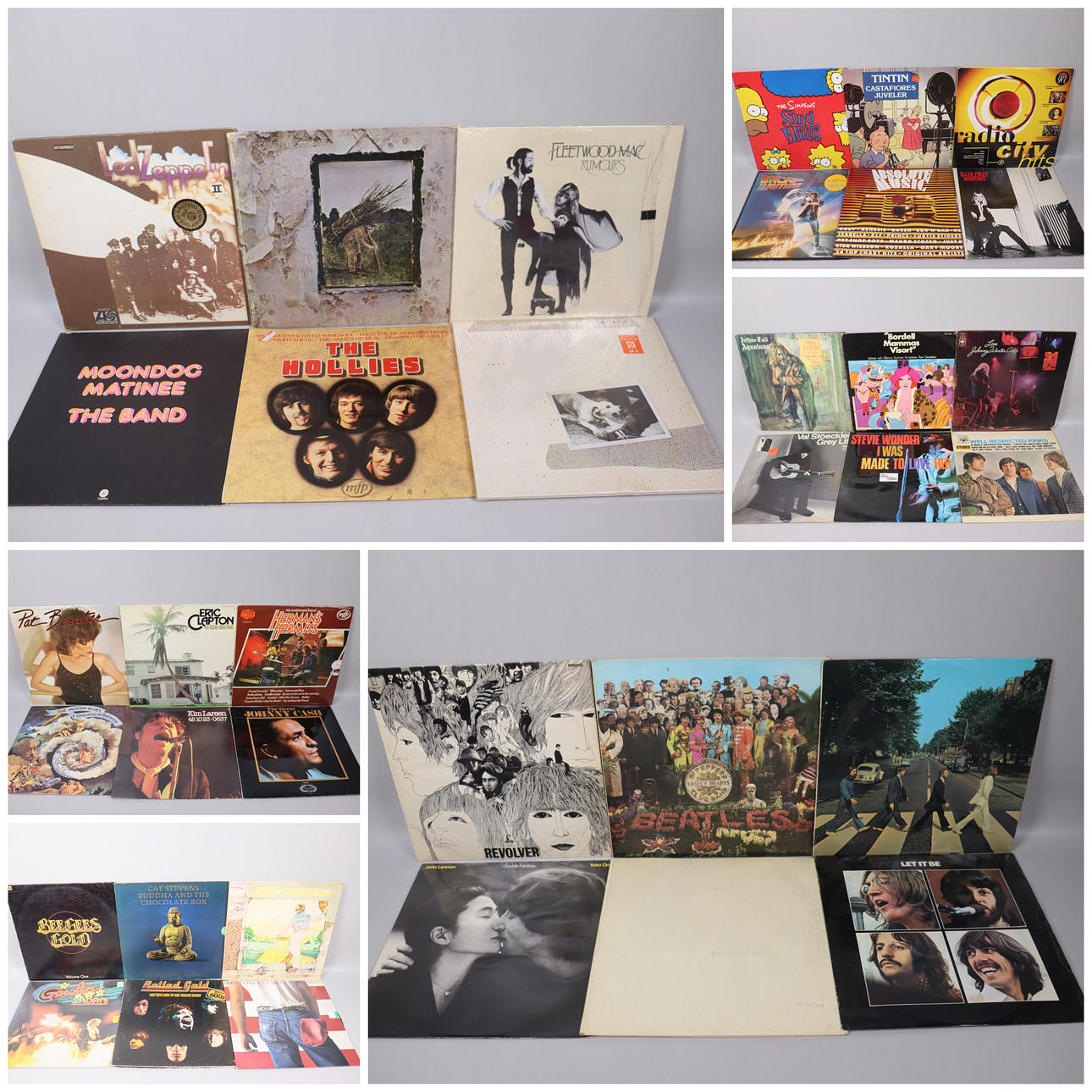 VINYL/LP RECORDS, 43 pcs, Beatles, Rolling Stones, Led Zeppelin, Hollis ...