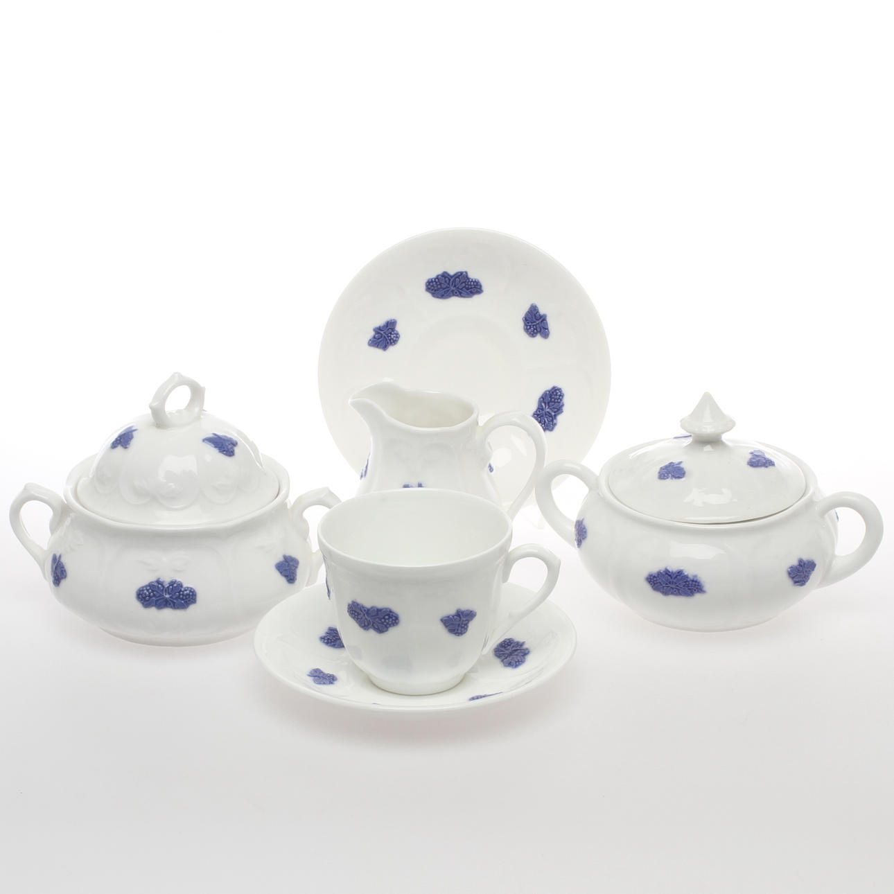 KAFFESERVIS, 12 delar, porslin, "Blå Blom", Gustavsberg, 1900-tal.