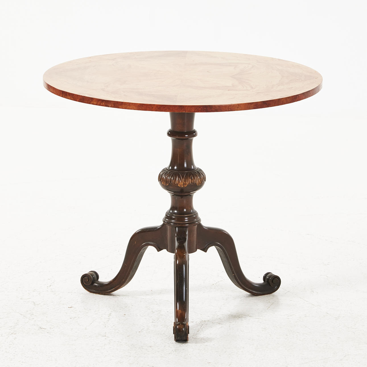 A wooden pillar table, 1940s.