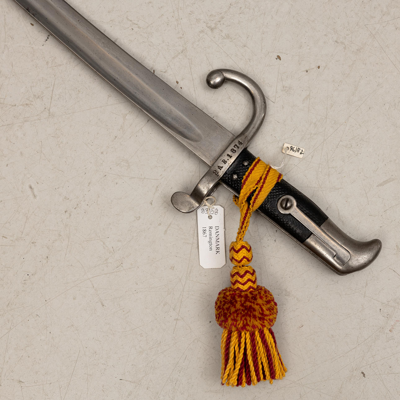 SABRE BAYONETT, Denmark, for remington rifles m/1867, with leather tub ...