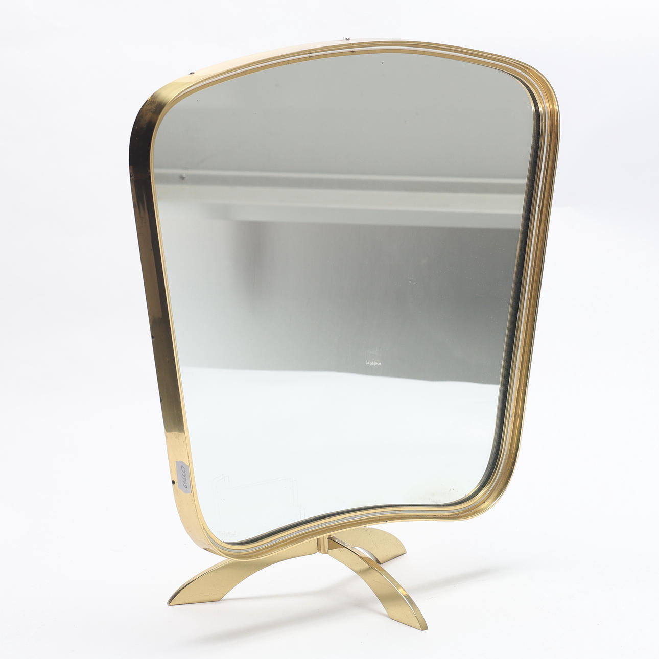 BORDSSPEGEL, mässing, reglerbar påfot.