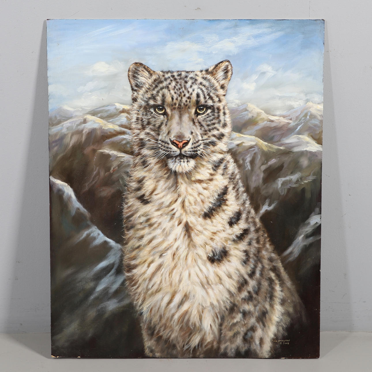 MARK SMALLMAN (CONTEMPORARY). 'SNOW LEOPARD'. Art - Paintings - Auctionet