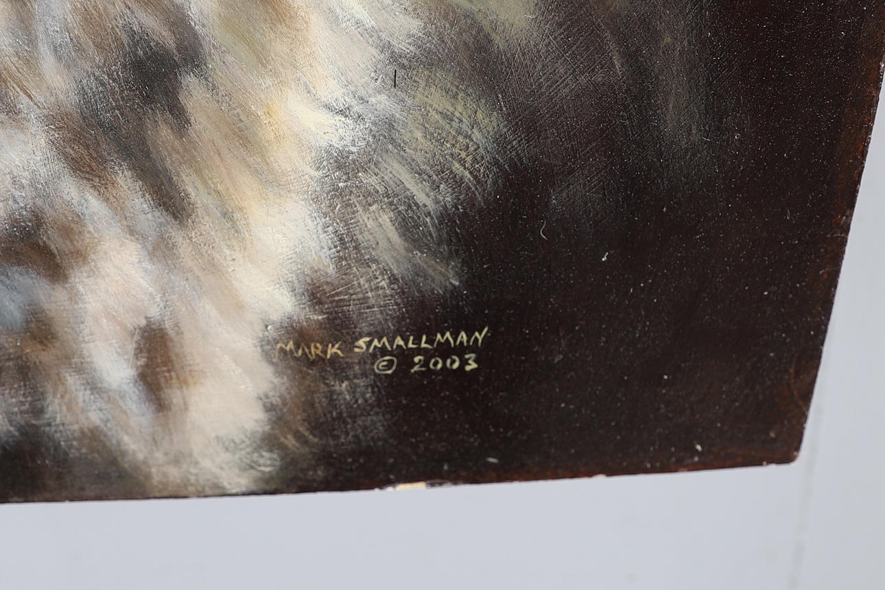 MARK SMALLMAN (CONTEMPORARY). 'SNOW LEOPARD'. Art - Paintings - Auctionet