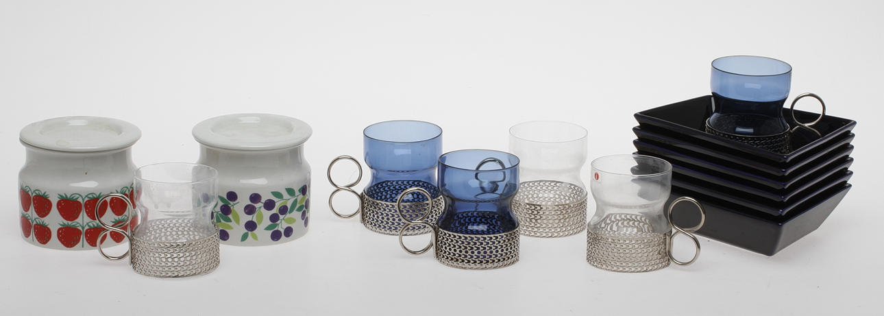 PARTI DIVERSE, 14 delar, glas och keramik, Arabia och Iittala.