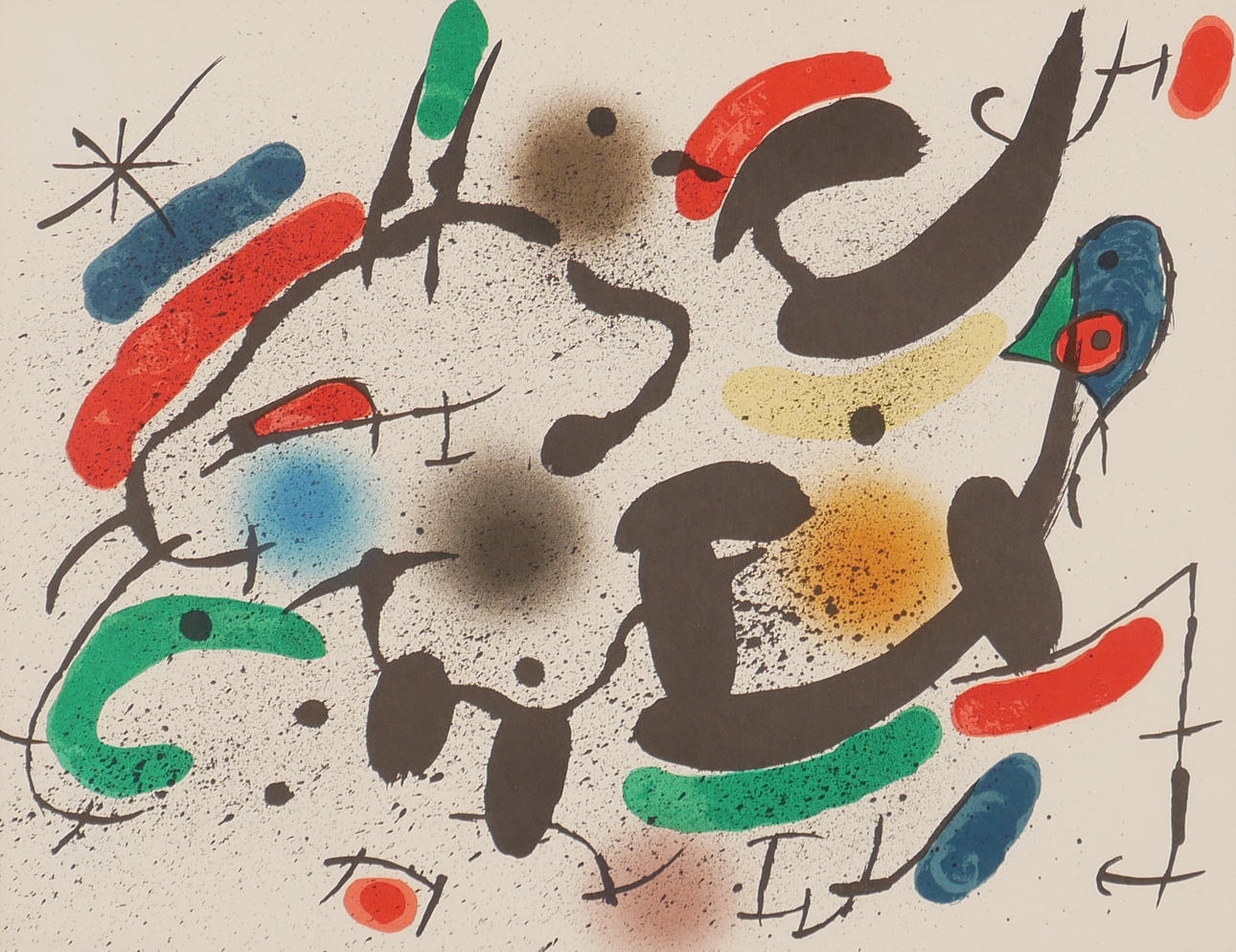 JOAN MIRÓ. Composition, lithography.