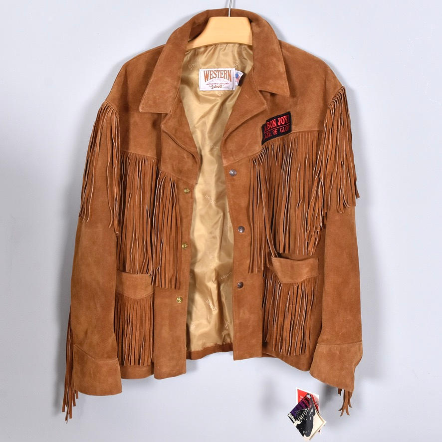 USA製 Schott × BON JOVI 本革 フリンジジャケット 希少44 MOCCA JACKET WITH FRINGES, Bon Jovi, Schott. Vintage & Designer