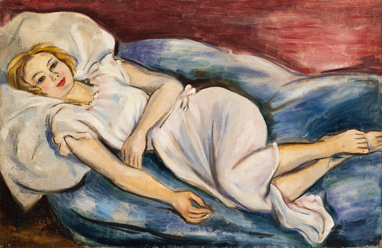 OTTO SCHOFF (1888-1938). Reclining.
