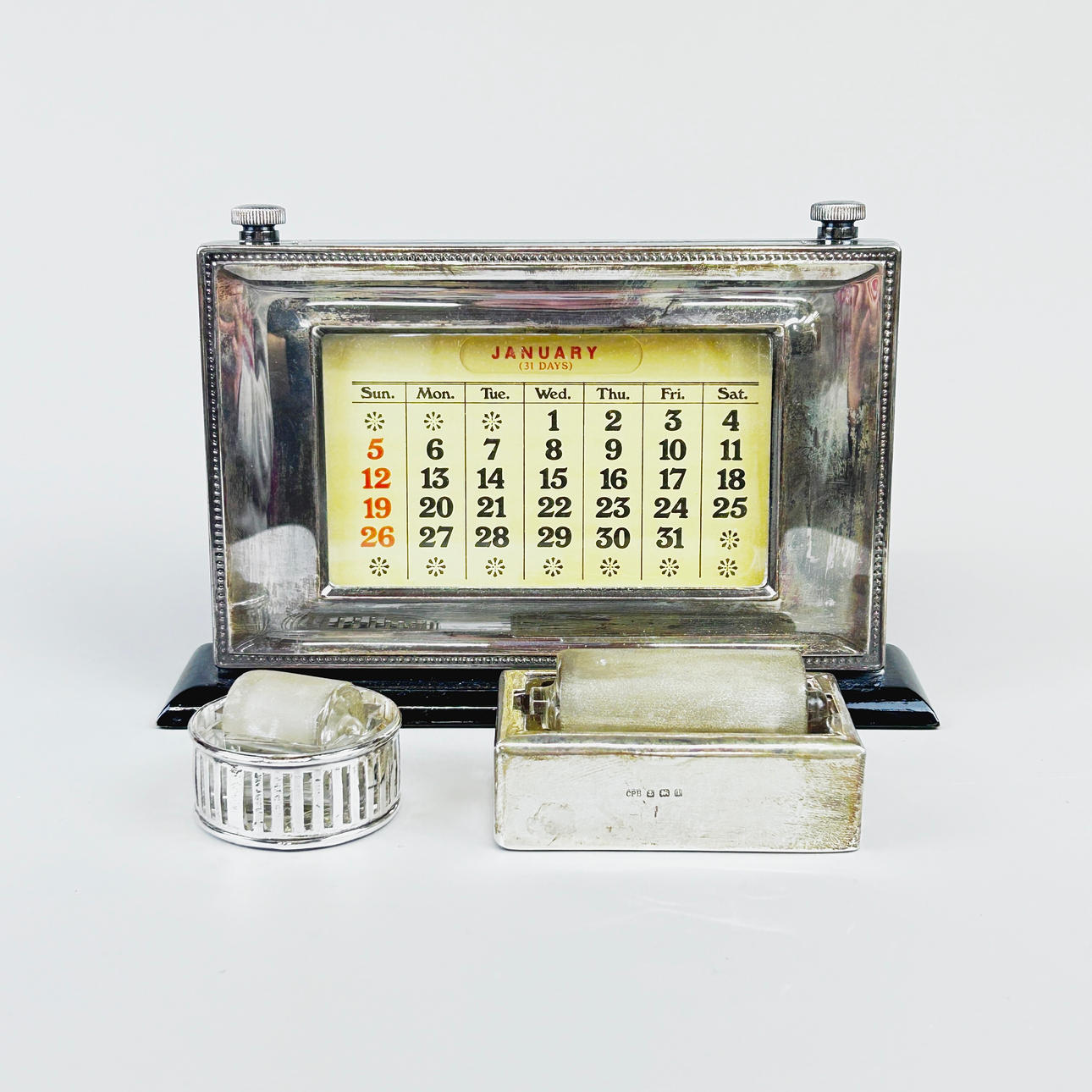 THREE SILVER DESK ITEMS. Silver & Metals - Silver - Auctionet