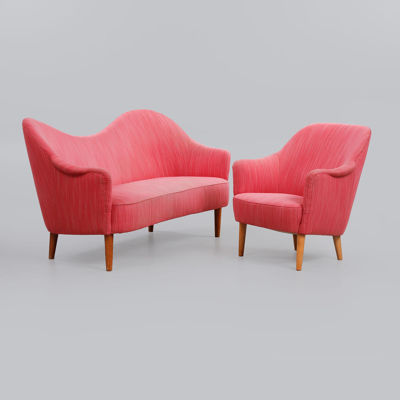CARL MALMSTEN. Sofa and armchair, “Interplay”.