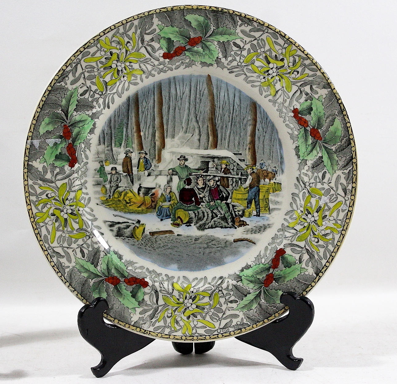 TALLRIK, porslin 1 st, engraving´s people New- York.