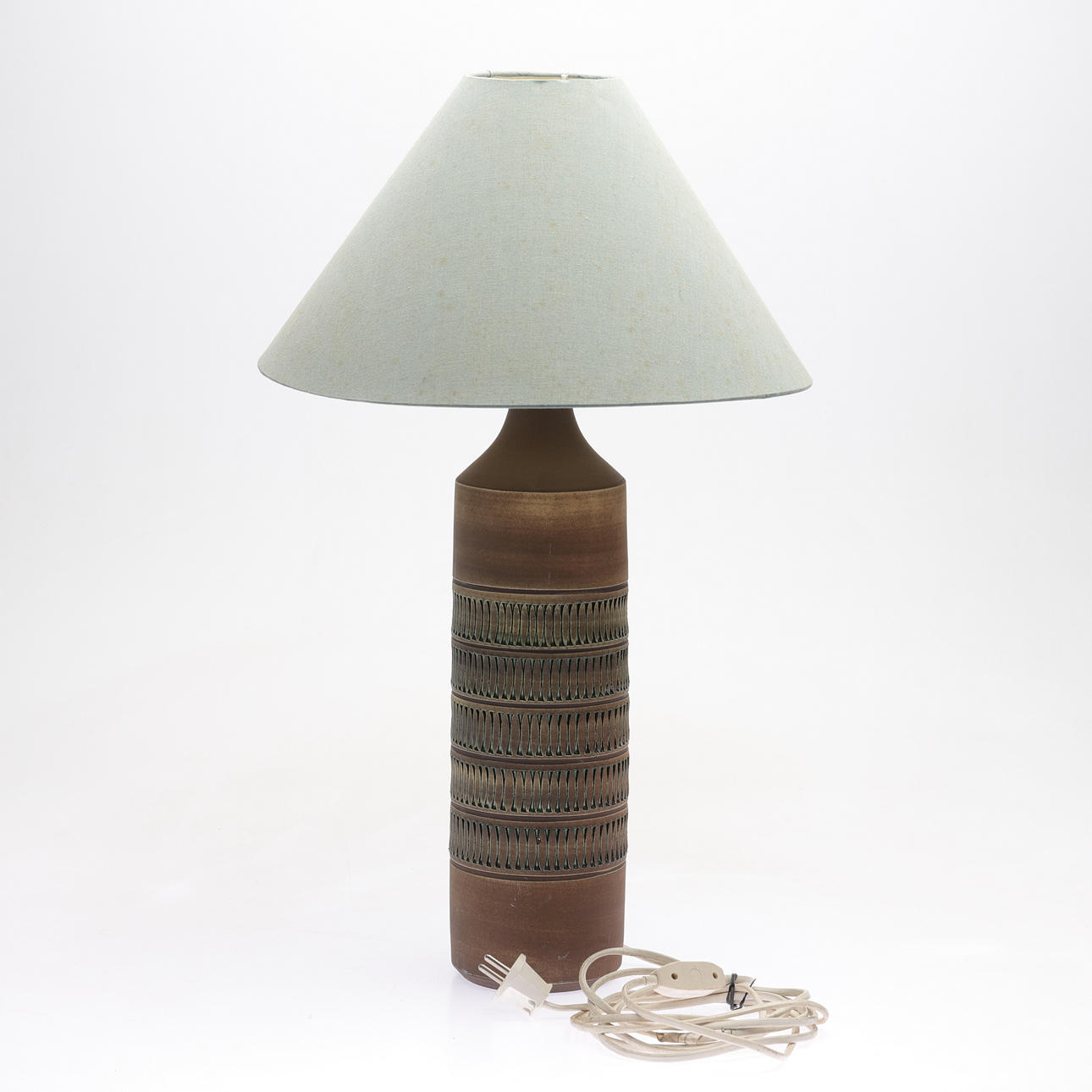 TOMAS ANAGRIUS. Table lamp, patterned stoneware, signed.