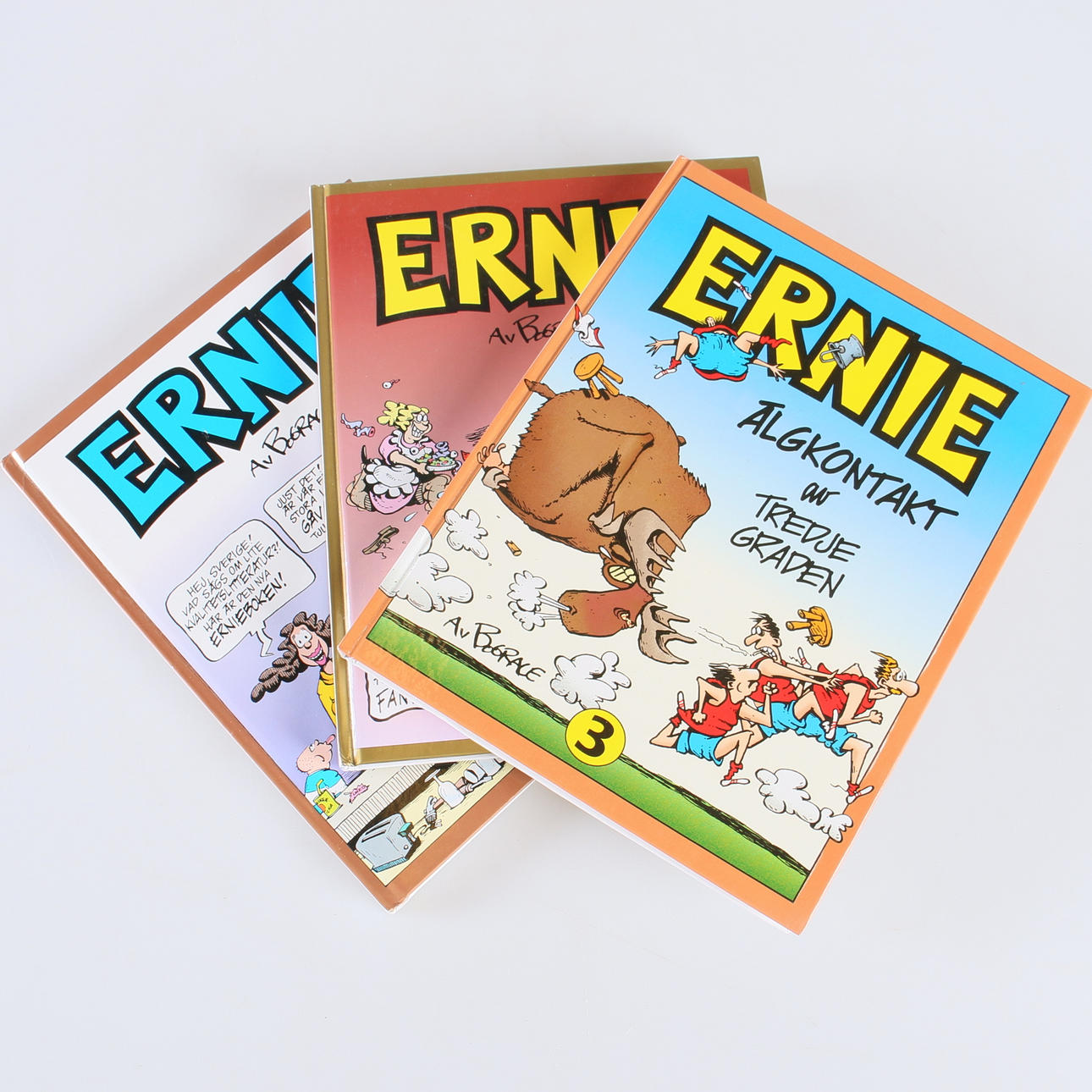 BÖCKER, 3 st. "Ernie", av Bud Grace, Atlantic samt Tago Förlag.