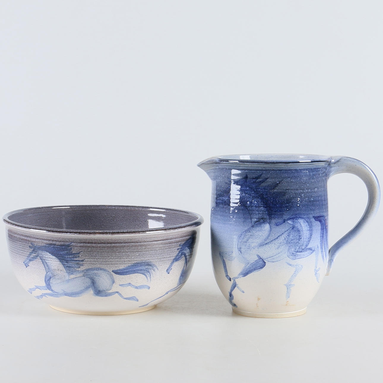 TILLBRINGARE, samt skål, keramik, Anna Lindell, Nyköping, 1900/2000-tal.