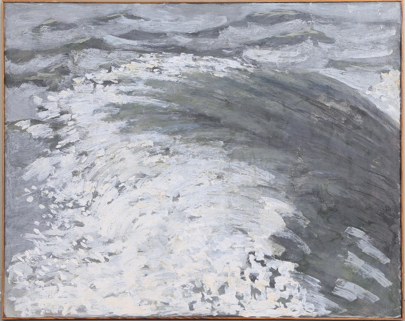 SVEN BERTIL SVENSSON. Vågor, olja på pannå, signerad.
