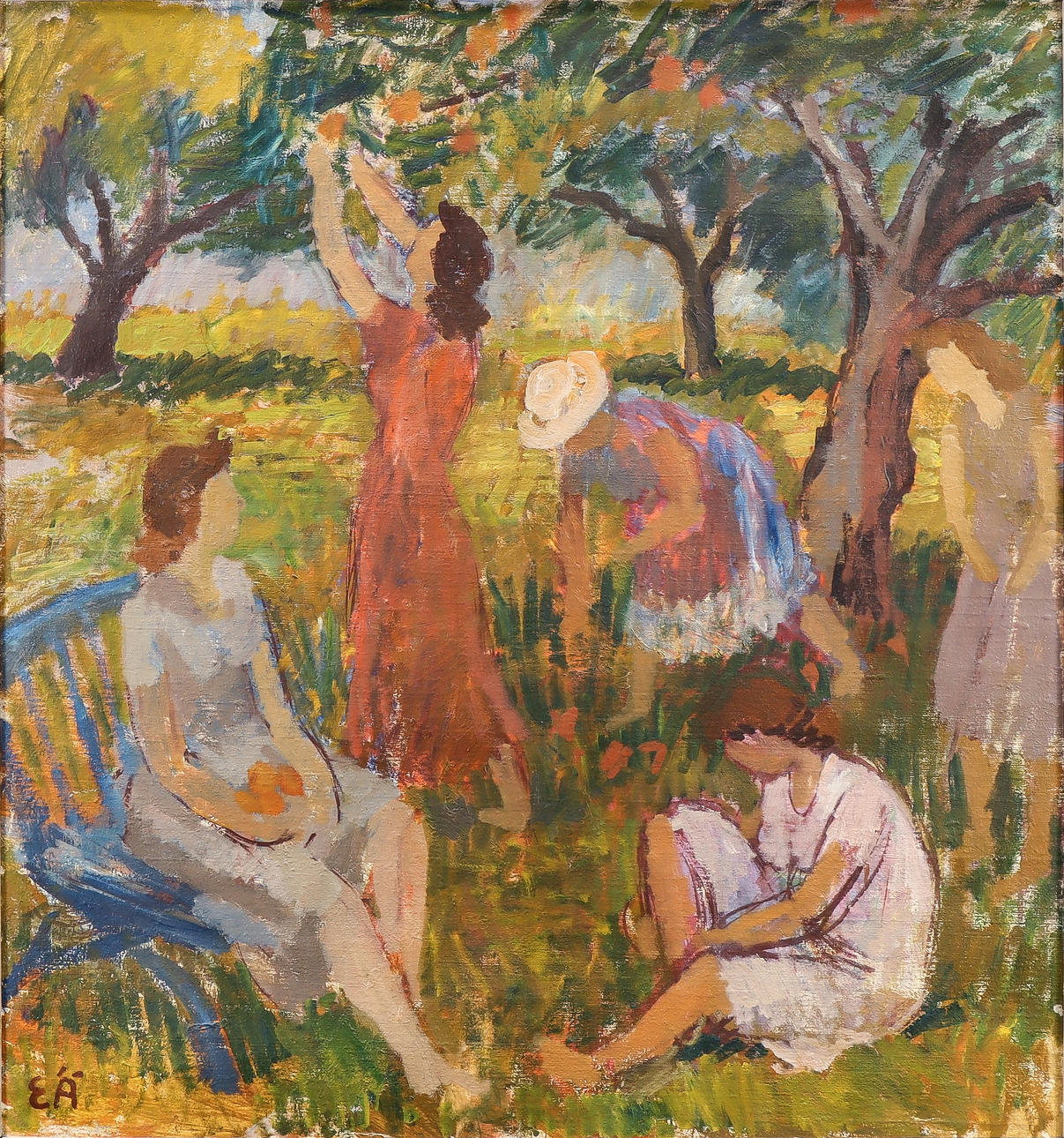 ERLING ÄRLINGSSON. "Äppelplockerskor".