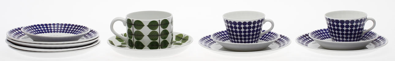 SERVISDELAR, 13 delar, porslin, "Berså" samt "Adam", Stig Lindberg, Gustavsberg.