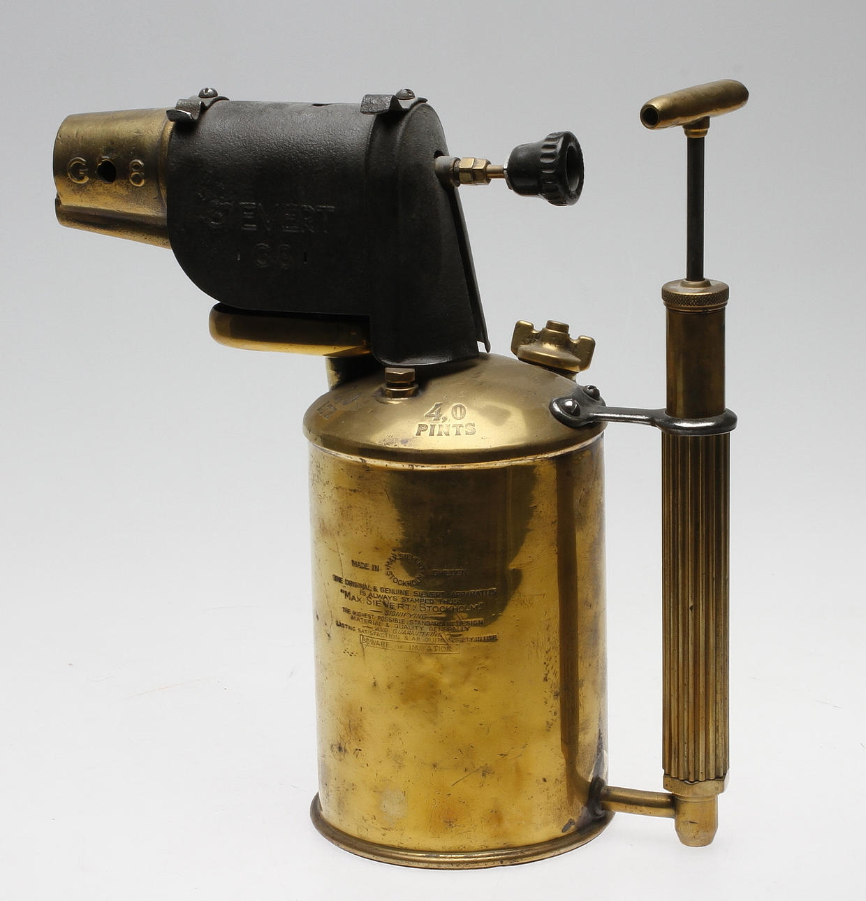 BLÅSLAMPA, mässing, Max Sievert, Stockholm.