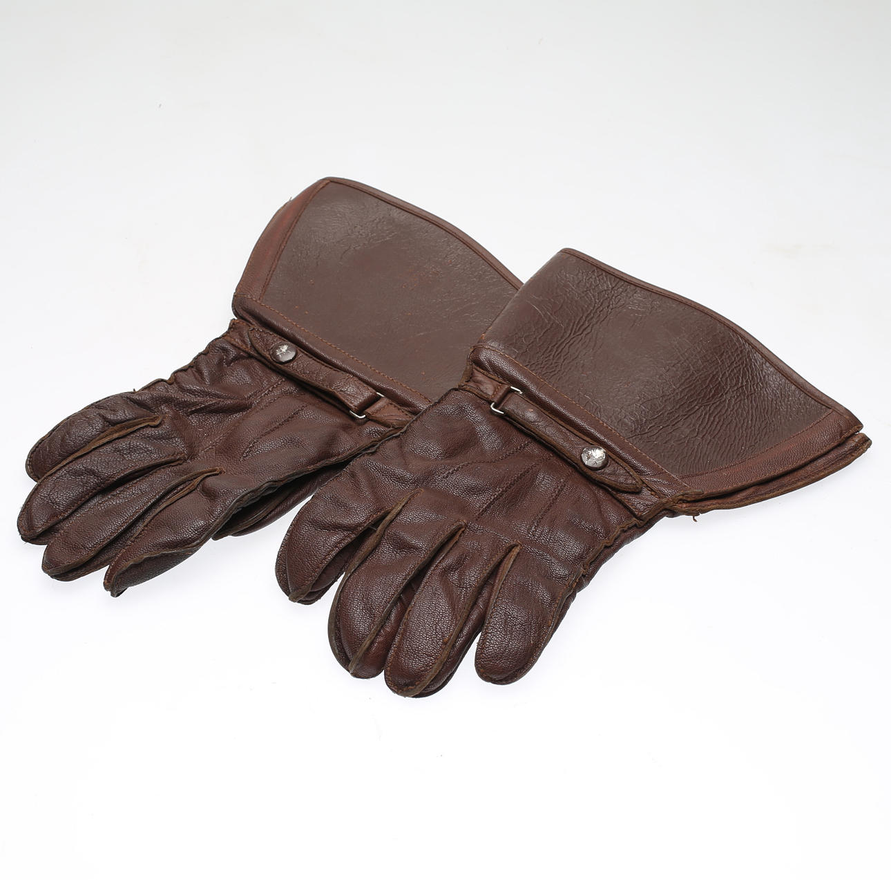 MOTORCYKELHANDSKAR, ETT PAR, skinn, 1920/30-TAL.