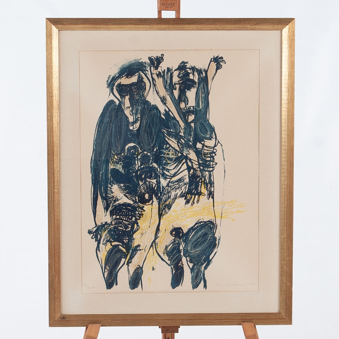 SWARM FRIBERG. Lithograph, Composition, Signed, numbered 13/200 and dated -61.