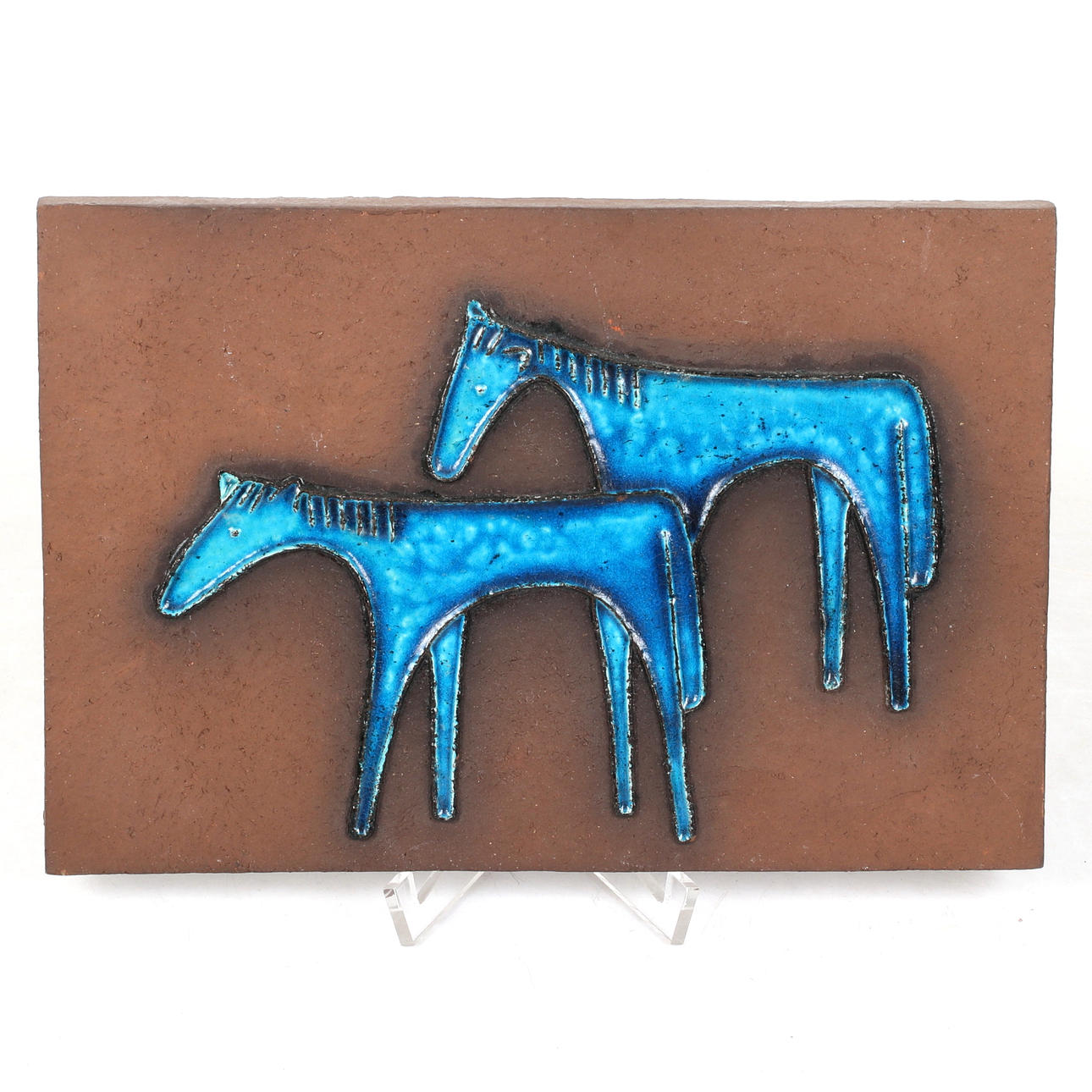 A ceramic wall relief by J. Exner, Knabstrup, Denmark.