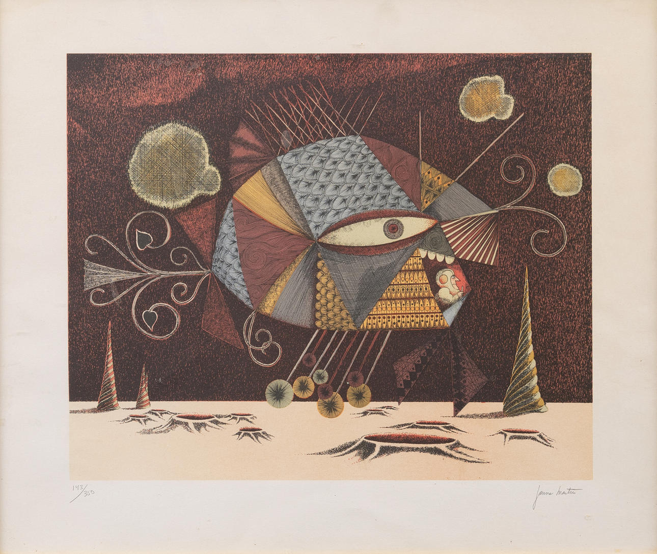 JANNE MARTIN. Composition, lithography, signed and numbered.