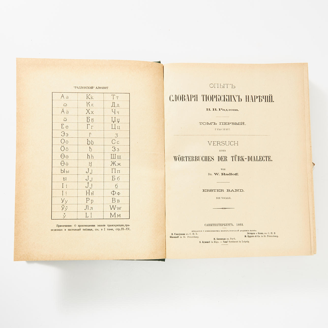 WILHELM RADLOFF'S VERSUCH EINES WÖRTERBUCHES DER TÜRK-DIALECTE