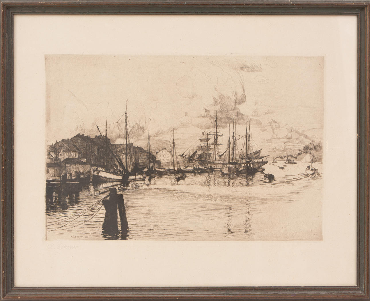 ALEXANDER ECKENER. Etsning utan titel, tecken. och dat.