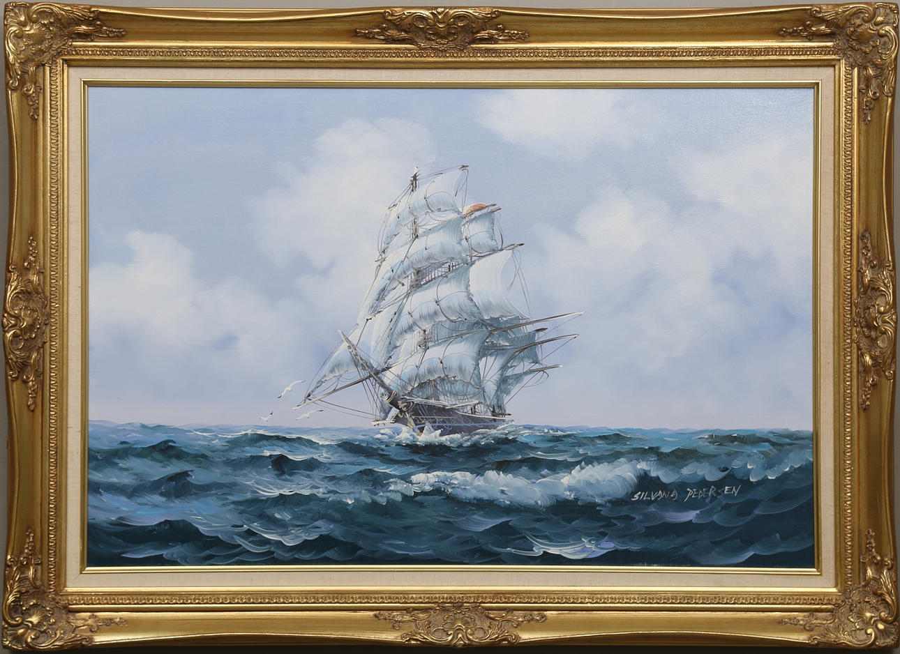 OIDENTIFIERAD KONSTNÄR. Olja på duk, signerad Sylvana Pedersen.