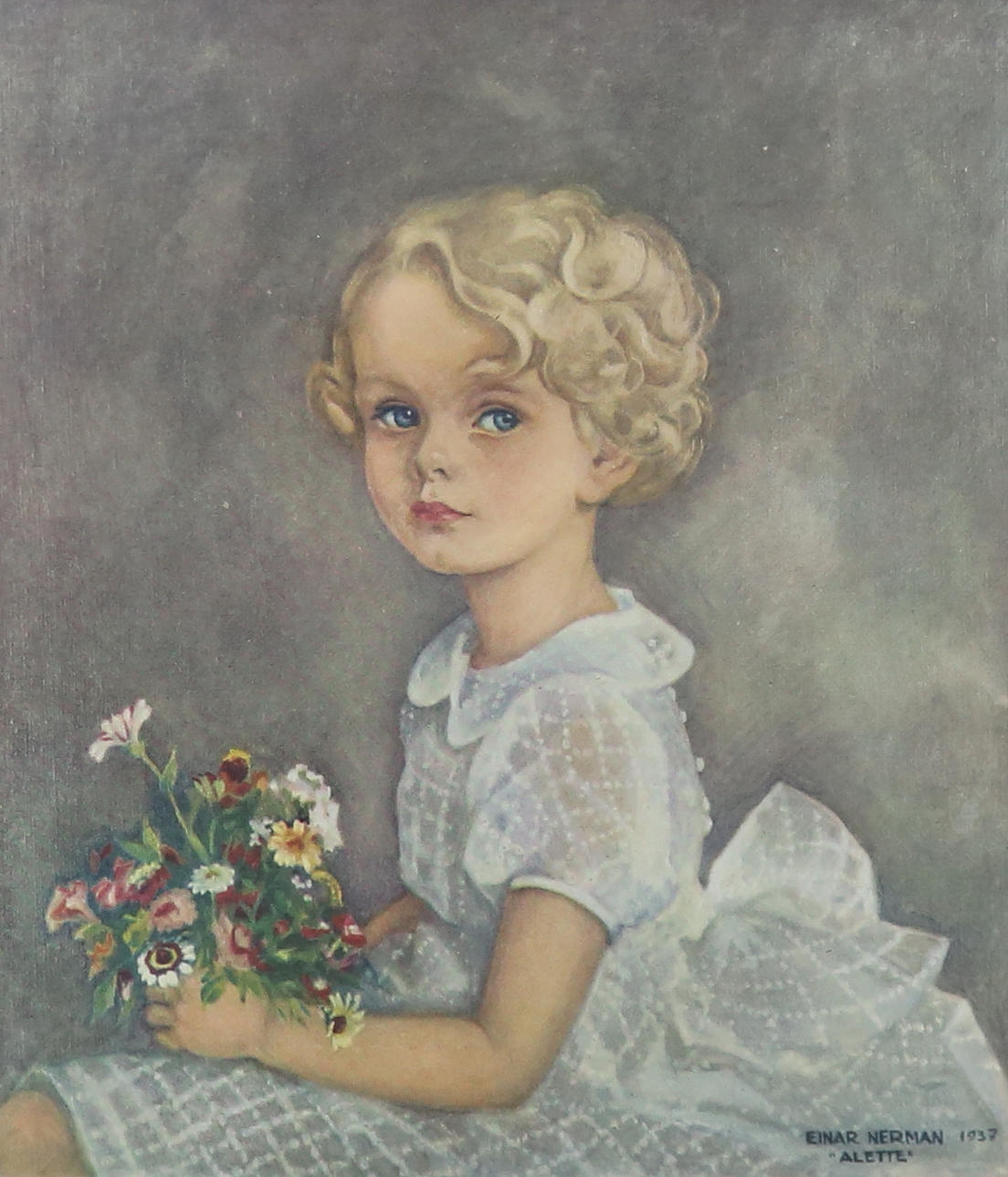 AFTER EINAR NERMAN. “Alette”, print, signed and dated 1937 in print.