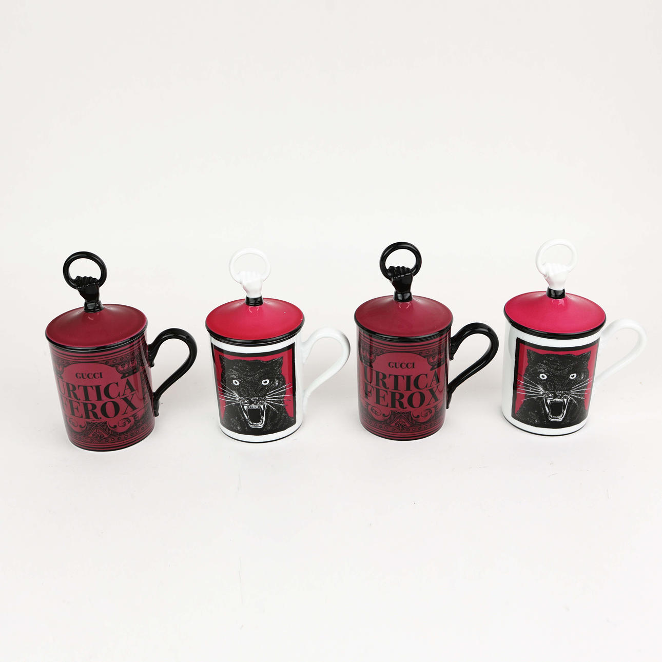 GUCCI RICHARD GINORI DECOR MUGS, A SET OF FOUR. (4). Ceramics