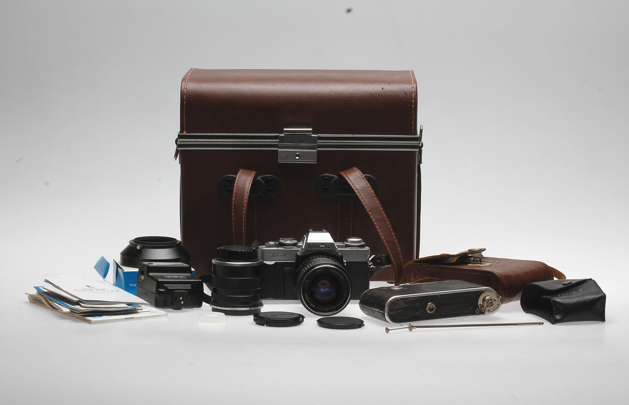 KAMERA, Minolta XG-1 samt LÅDKAMERA.