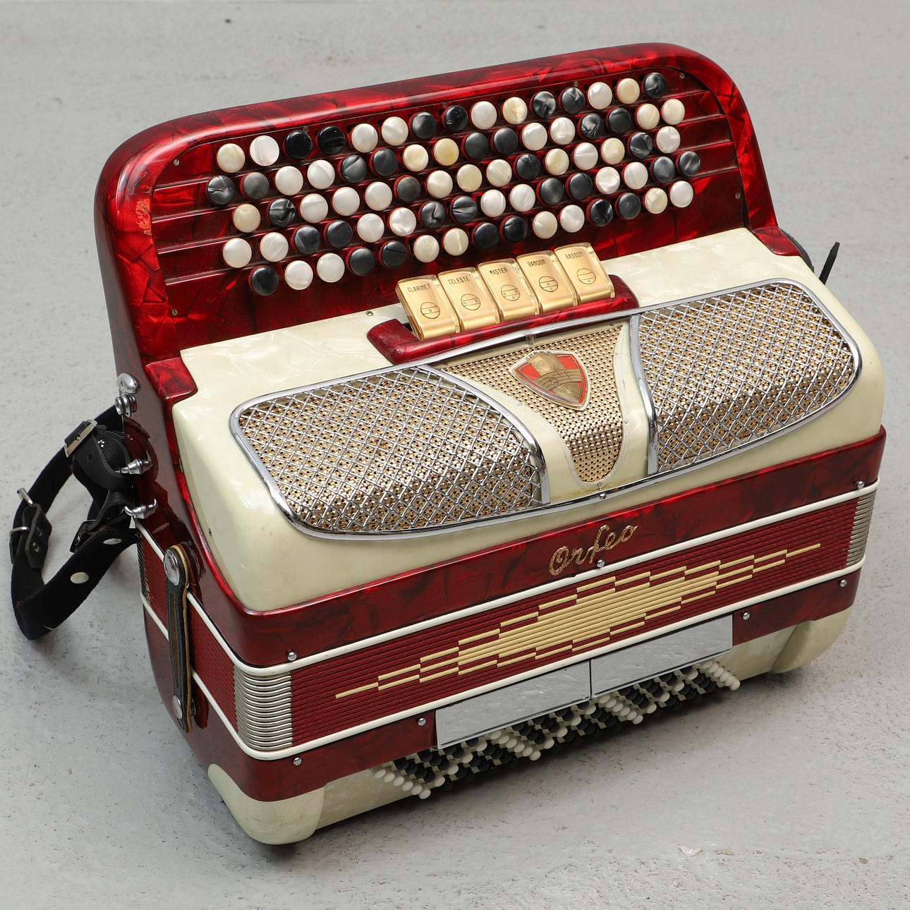 A button accordion, Orfeo, Italy.