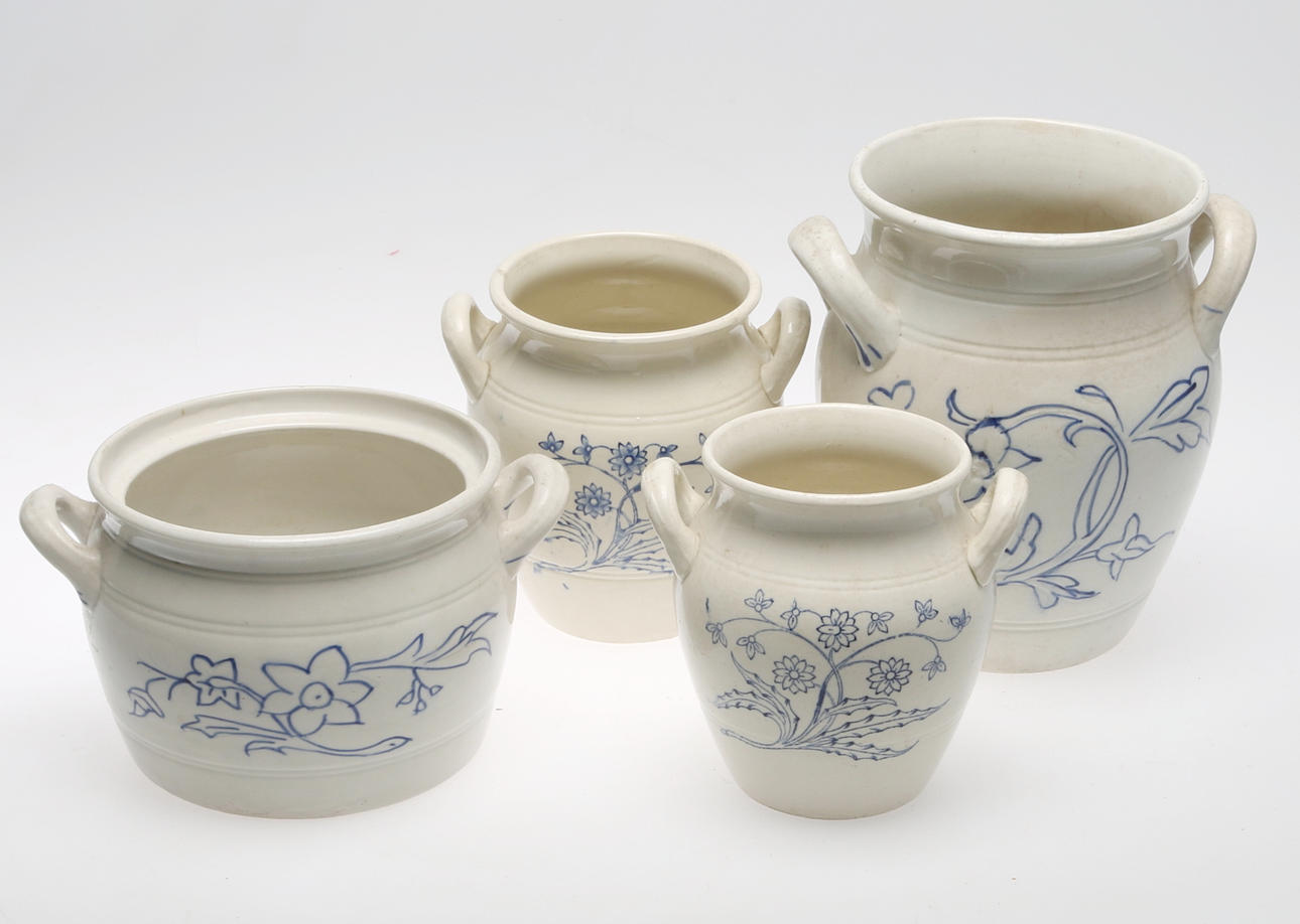 BLÅVITA KRUS, 4st, Gustafsberg samt Rörstrand.