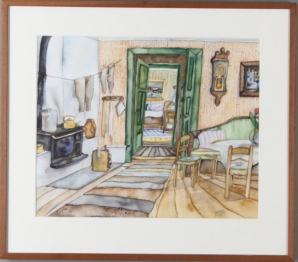 ANNA JANINA PIENIOWSKA. interiör, akvarell, signerad samt daterad 2009.