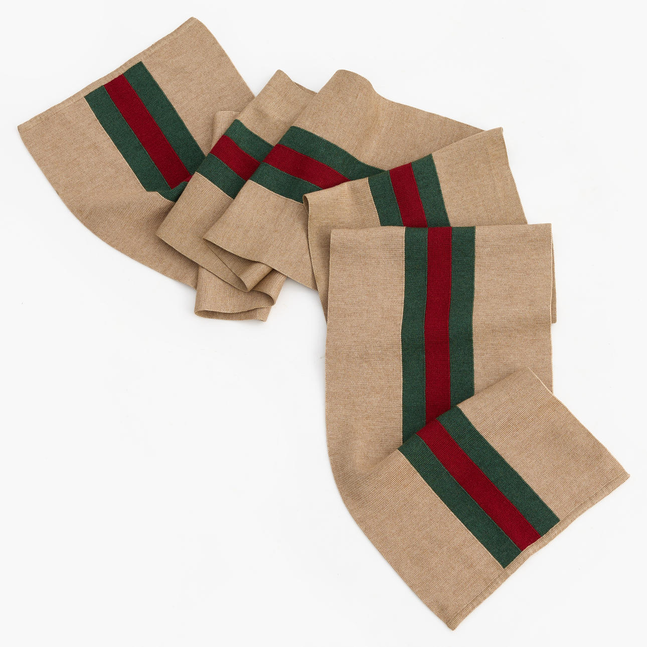 GUCCI, halsduk, beige, kamel och silke.