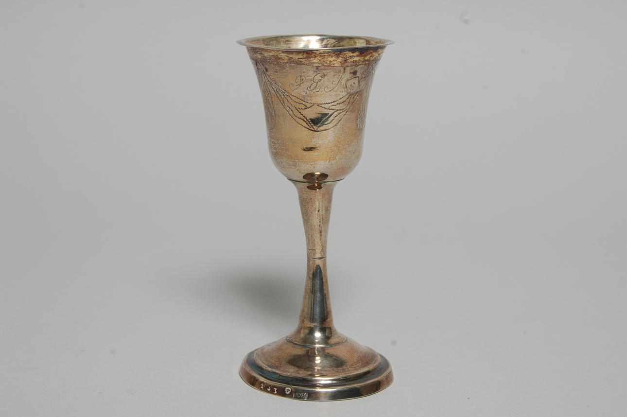 SUPKALK, silver ,stämplad , Knut Fredrik Pomp, Hedemora, 1824.