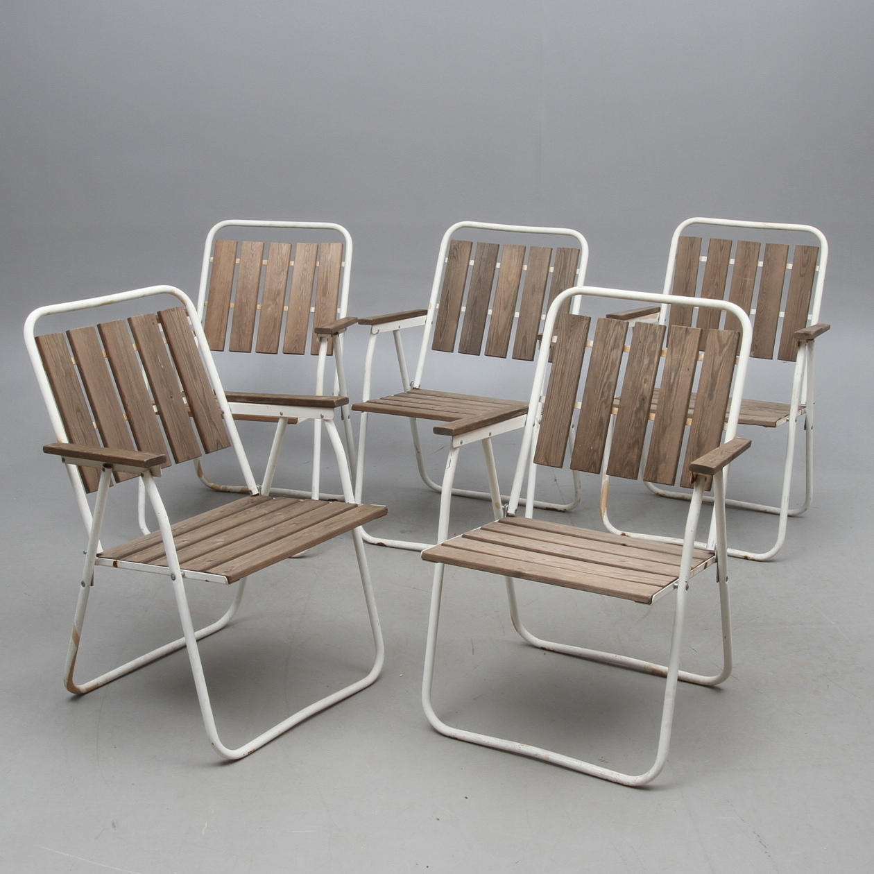 STOLAR, 5 st, ihopfällbara, 1900-talets slut.