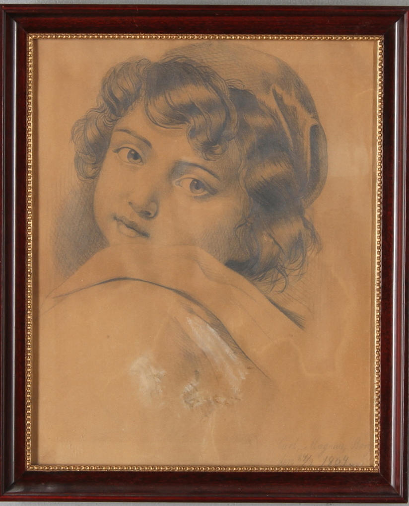 CARL BORG. teckning, signerad och daterad 1864.