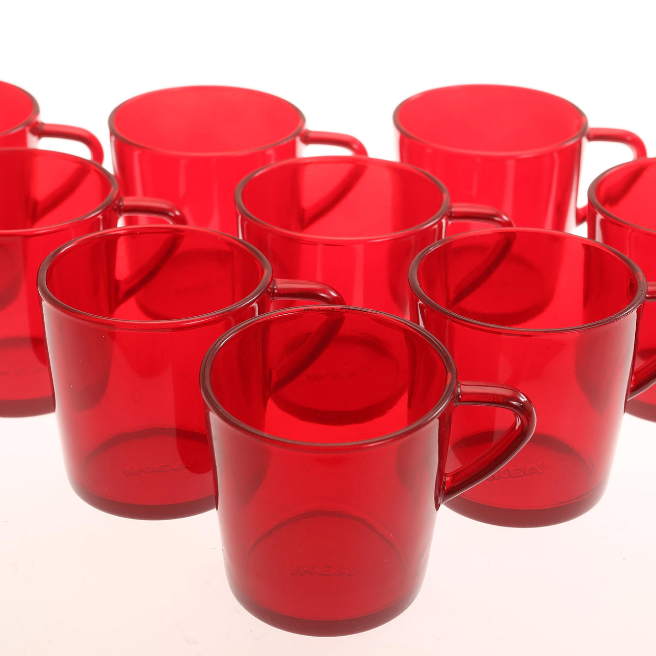 GLÖGG TASSEN, 56 Stück, rotes Glas, IKEA. Glasobjekte - Gebrauchglas
