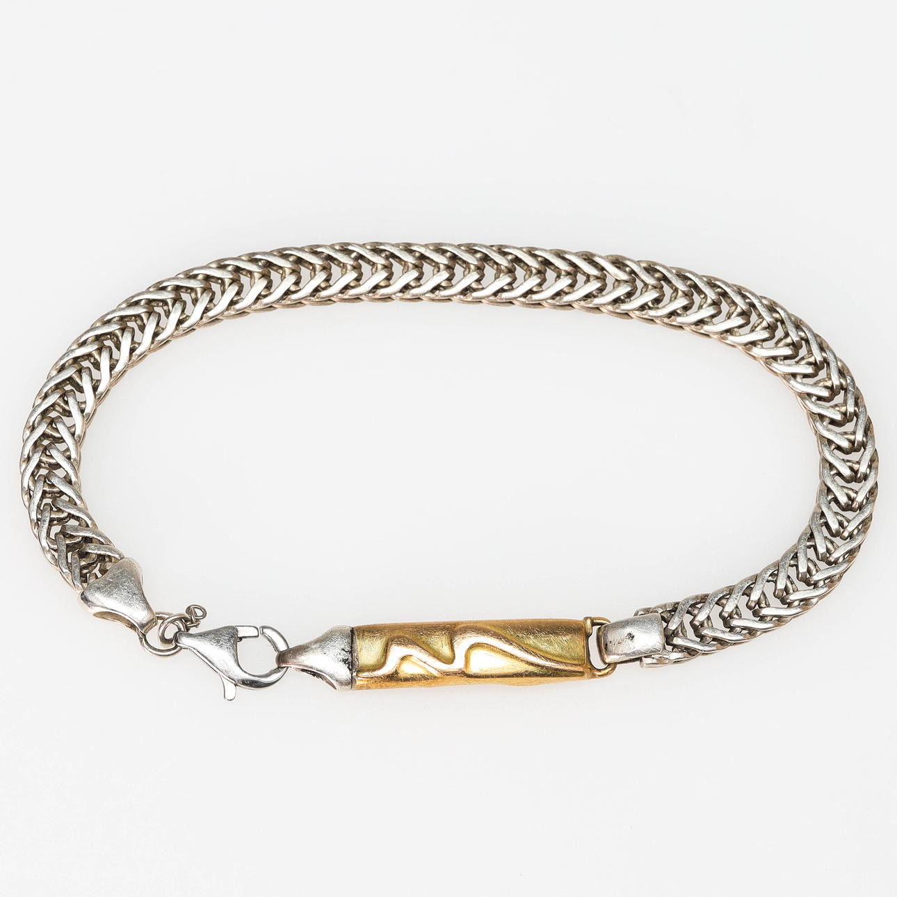 PULSERA de oro y plata de 18 quilates.