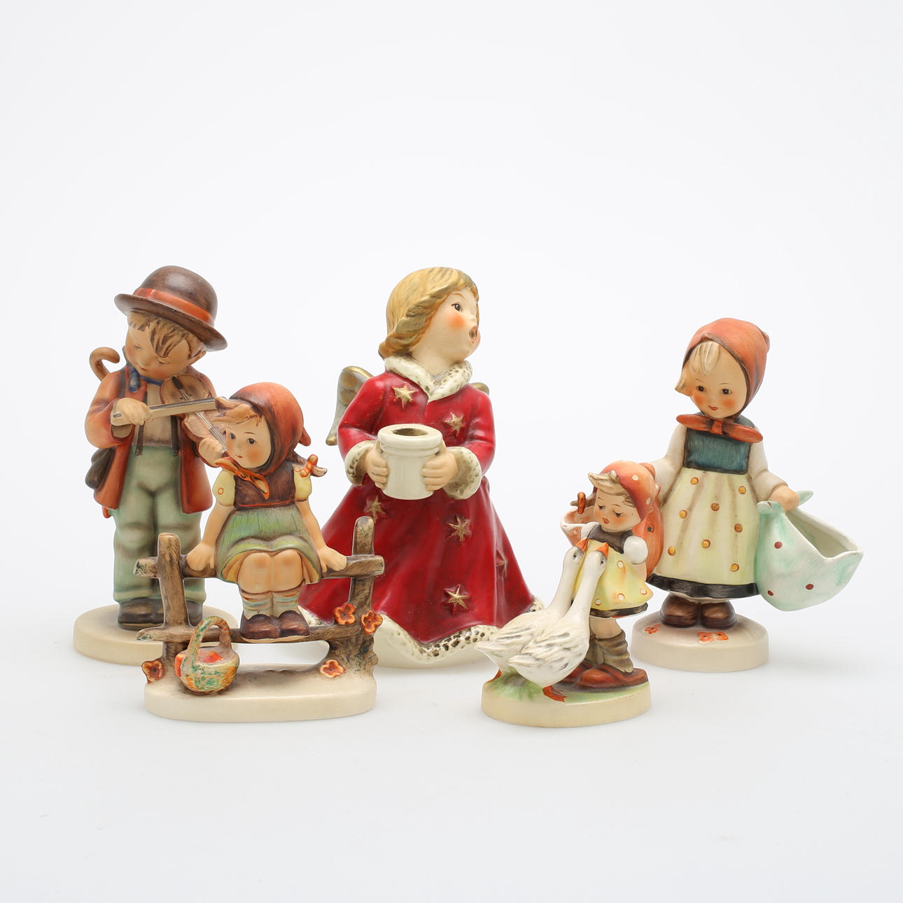 FIGURINER, 5 st, porslin, Goebel, Tyskland.