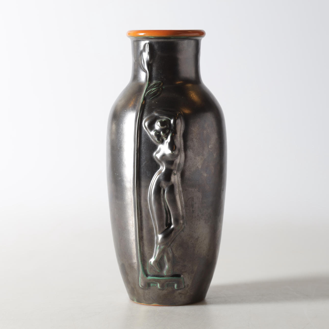 EINAR LUTERKORT. a vase, earthenware, Upsala-Ekeby, Art Deco, 1930s/40s.