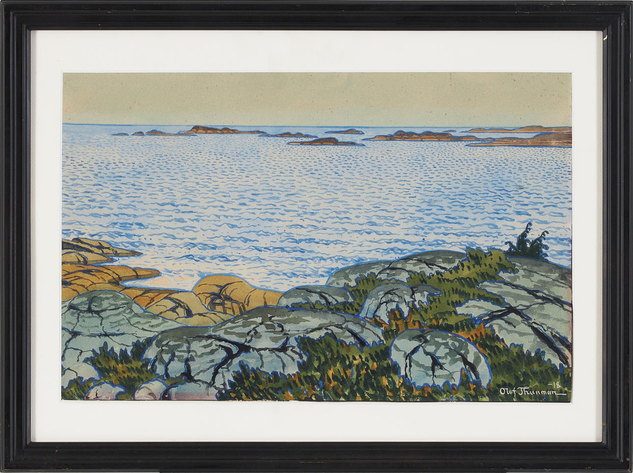 OLOF THUNMAN (1879-1944). Coastal landscape. Art - Drawings - Auctionet